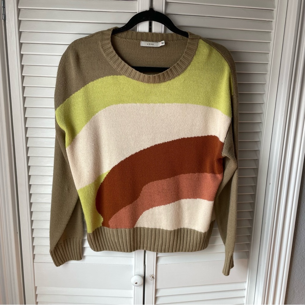 Lush Retro Colorblock Sweater